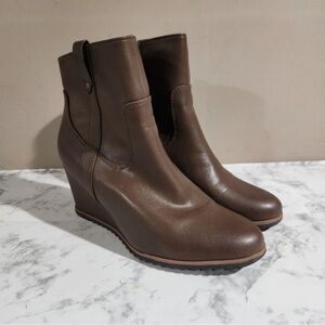 Naturalizer Dark Brown Wedge Ankle Boots
